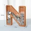 23cm Large Size Twenty-six Letter Piggy Bank Wooden Coin Money Saving Box Jar Coin Storage Box Desktop Ornament Home Decor Craft