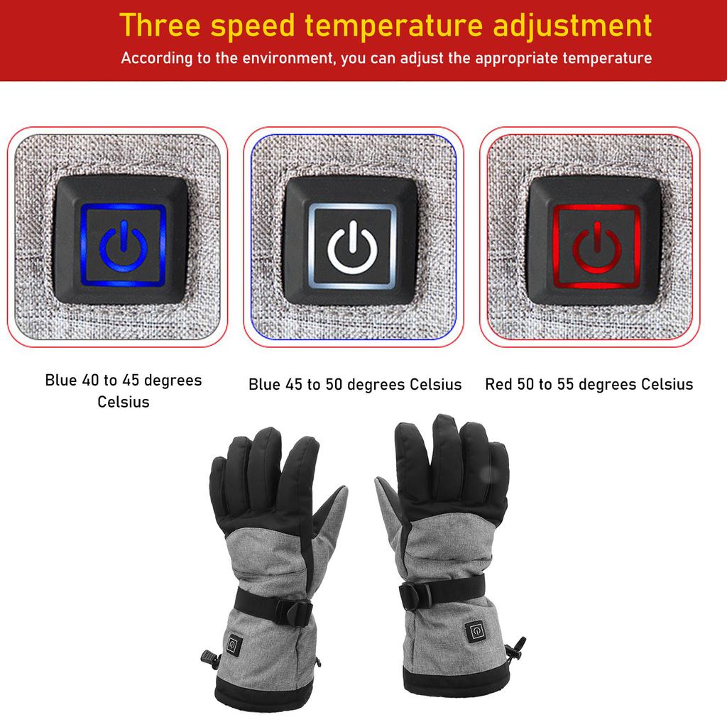 1 Pair Heated Gloves Smart Battery Powered Winter Warm Gloves for Outdoor Climbing Hiking Cycling Skiing