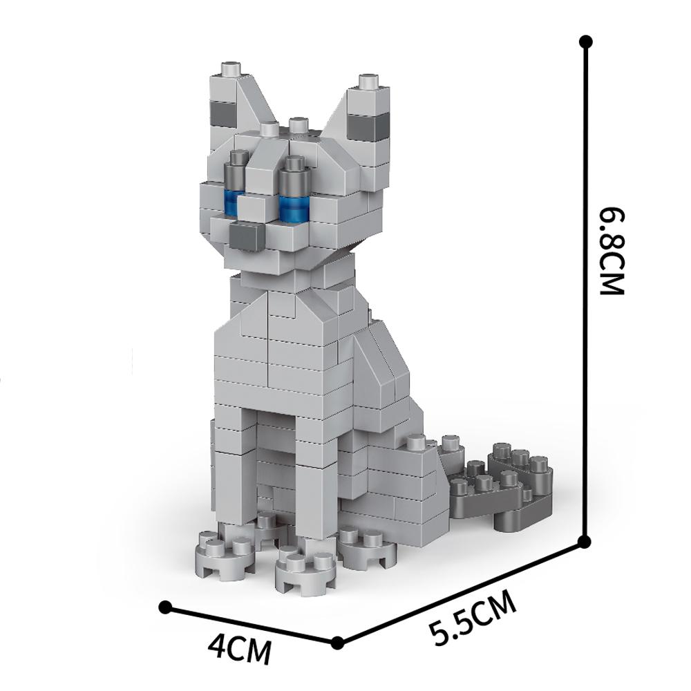 Cute Pet Cat and Dog Shaped Building Blocks, DIY Model Set Creative Construction Play, Collectible Bricks, Unique Gift Idea