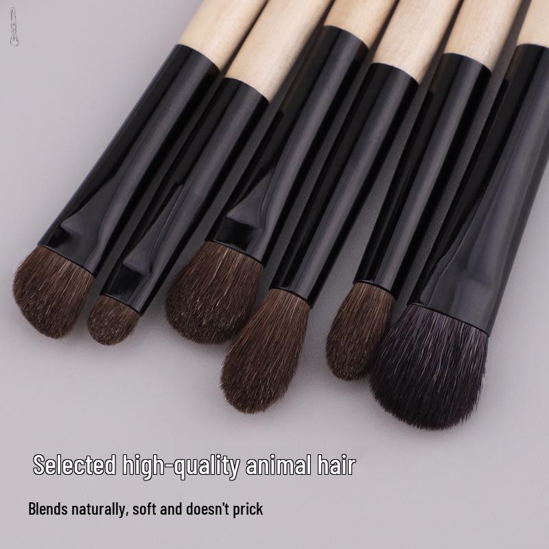 5/8-Piece Eye Brush Set: Pony Hair Blending, Luminous Wood Handle, Slanted Eyebrow, Eyeshadow, Concealer Brushes