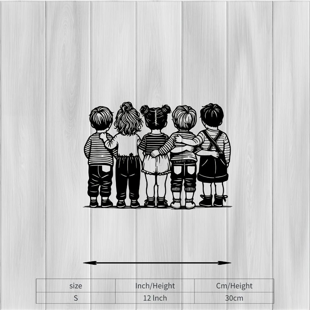 

Metal Wall Art Children Group Sculpture Rustproof Gift for Family Day Nursery Playroom Decor Kids Room S/30cm/12inch