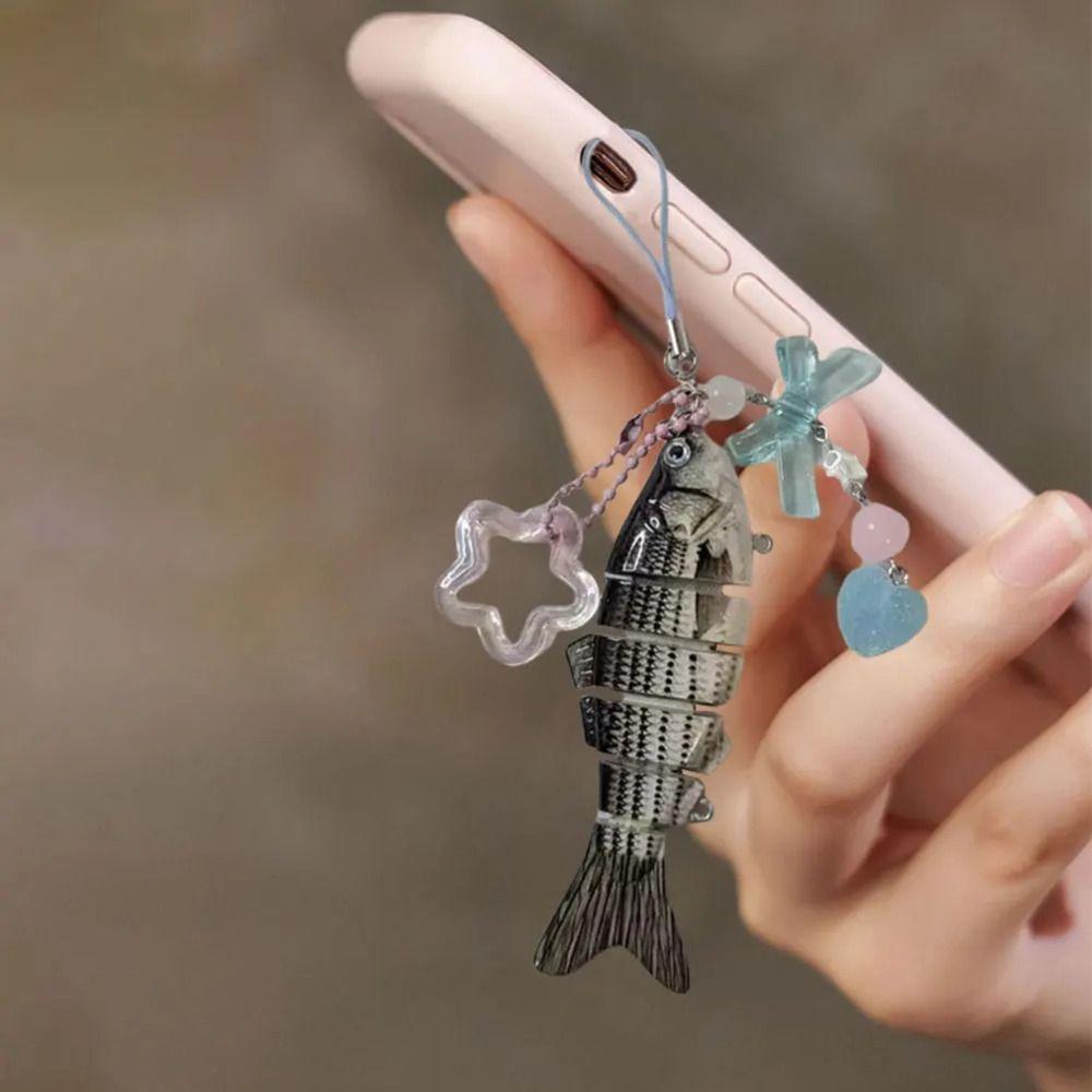 Acrylic Fish Star Pendant Simulated Fish Phone Lanyard Handmade Fish Keychain  Fishing Enthusiasts