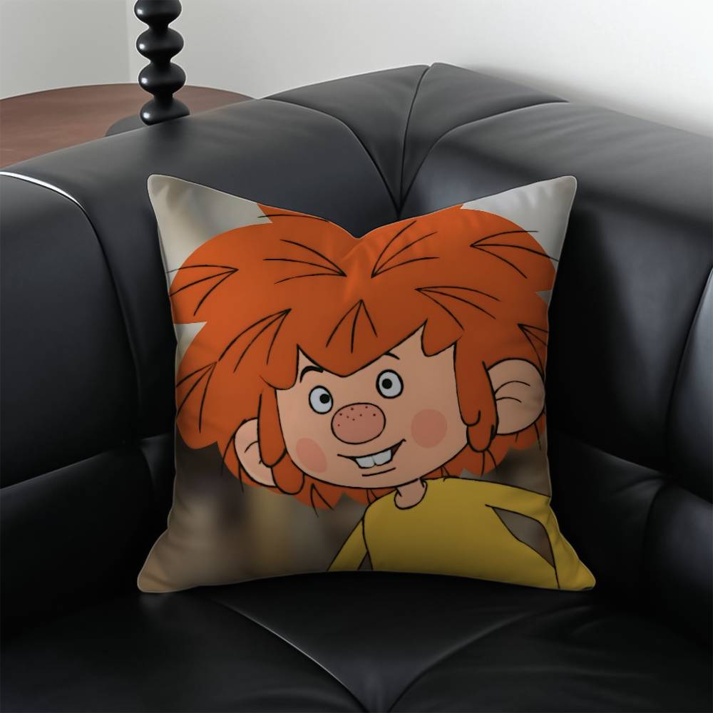 

M-Meister E-Eder und Sein P-Pumuckl Pillow Case Anti-dustmite Pillowcase Invisible zipper silky short plush Sofa cushion cover 16x16Inch