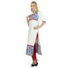 Bimba Women White Indian Ethnic Custom Kurti 3 4th Sleeve Tunic Long Blouse