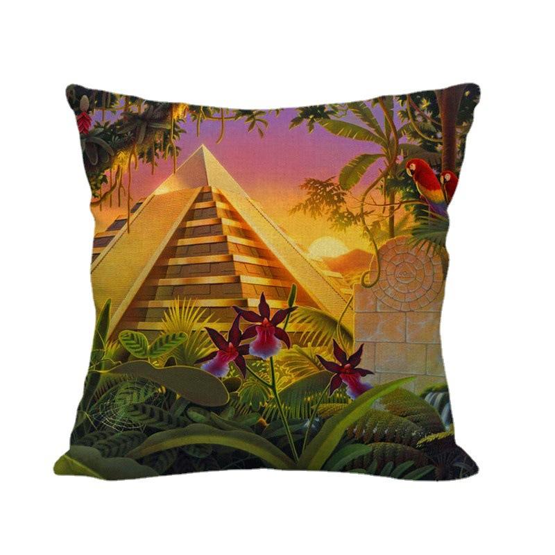 Watercolor Bird Parrot Flower Oil Painting Digital Printing Short Plush Pillow Covers For Sofa Office Cushion Cover Home Goods