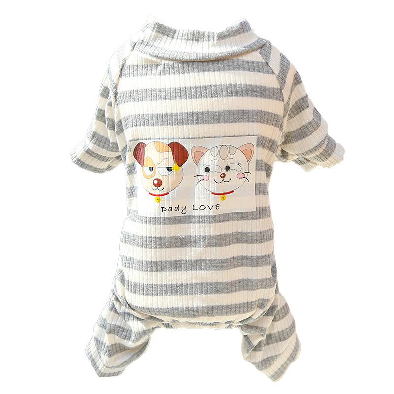 Autumn and winter loungewear four-legged two-legged pet clothes cat clothes couple dog clothes pajamas air-conditioning clothes
