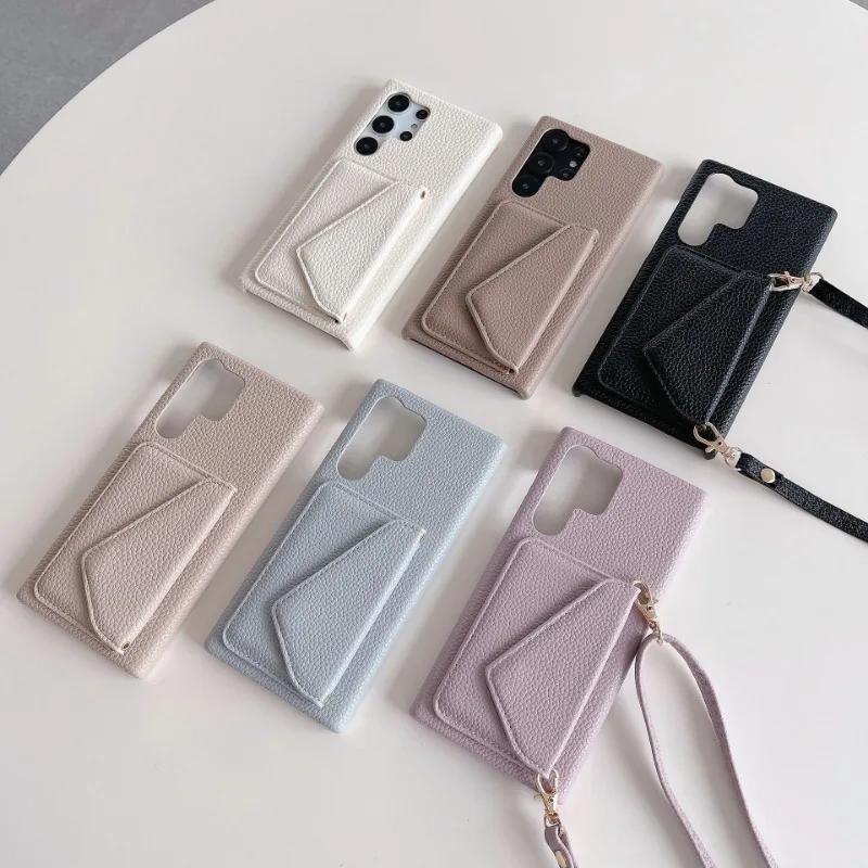 Crossbody Leather Phone Case for Samsung Galaxy S23 FE S25 S24 S22 Ultra A15 A25 A35 A55 A54 A34 Wallet with Card Holder Cover