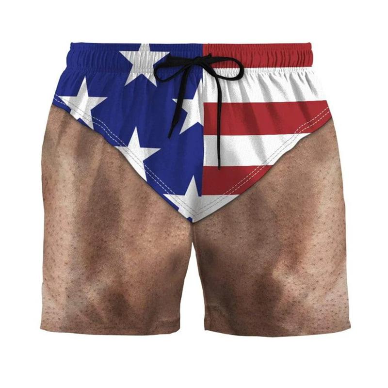 Herren Strandshorts USA Flagge 3D Druck Lustige Tiere Grafik Surfing Boardshorts Lässige Sommerferien Sportshorts Badeshorts Jungen
