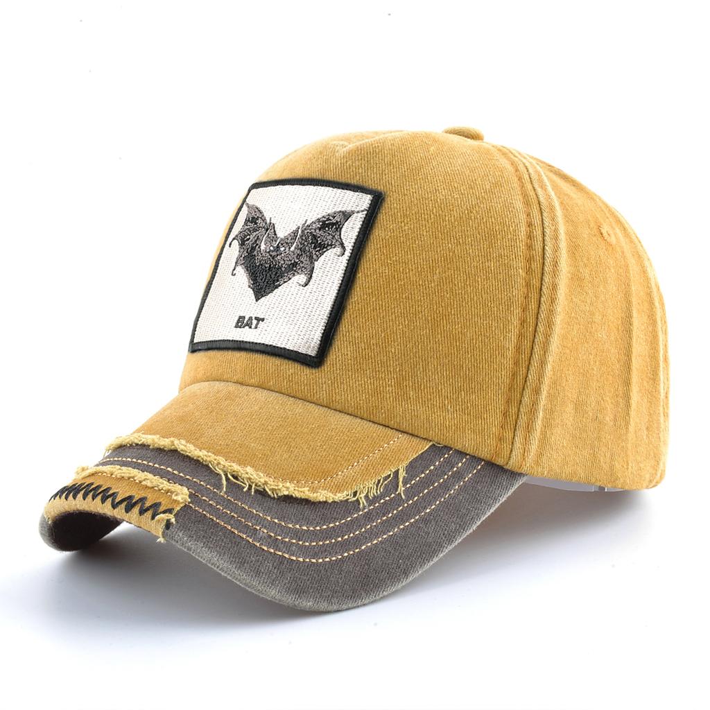 Vintage Denim Baseball Cap With Embroidery Bat Patch Men Snapback Hip Hop Dad Hats Women Four Seasons Adjustable Visor Cap