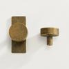 Brass Solid Brass with Vintage Treatment Round Decorative Bottom Board Cabinet Furniture Doors Knobs