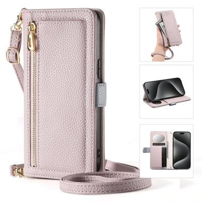 Crossbody Zipper Card Solt Wallet Leather Case For Samsung Galaxy S25 Ultra S24 Plus S23 A56 A26 A36 A16 A54 A14 A24 Book Cover