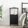 Nightstand Black Oak Look 34 x 35.5 x 70 cm Engineered Wood