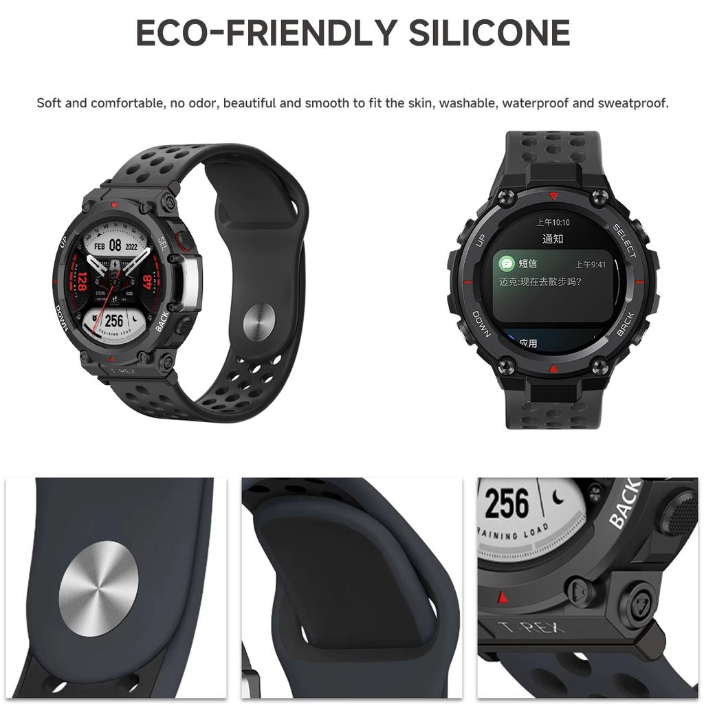 Breathable Silicone Strap For Huami Amazfit T-Rex 3 Smart Watch Band Sports Bracelet Belts For Amazfit T Rex Trex Pro Ultra Correa