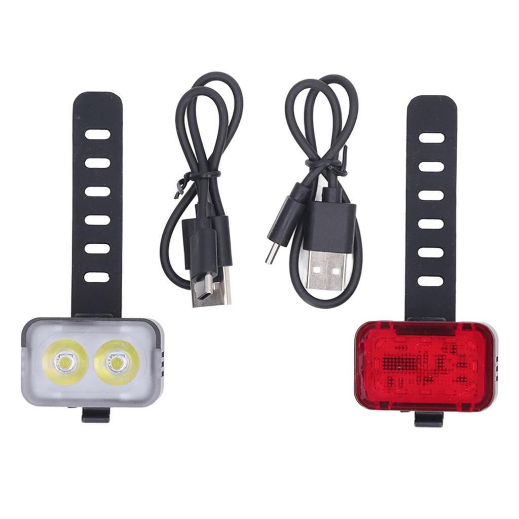 Bike Lights Rechargeable Bicycle Lights Set IPX6 Waterproof Bike Lights for Night Riding Cycling Safety Front Light LED