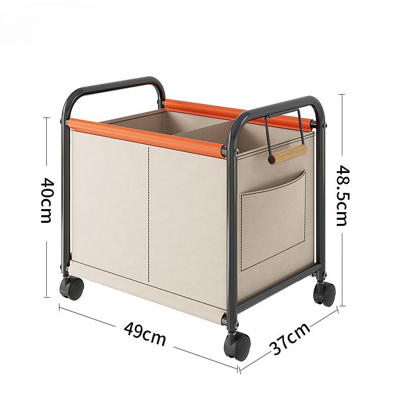 Toy Storage Basket with Four-wheels Sundries Storage Box Bedside Rack Large Capacity Trolley for Bedroom University Dormitory