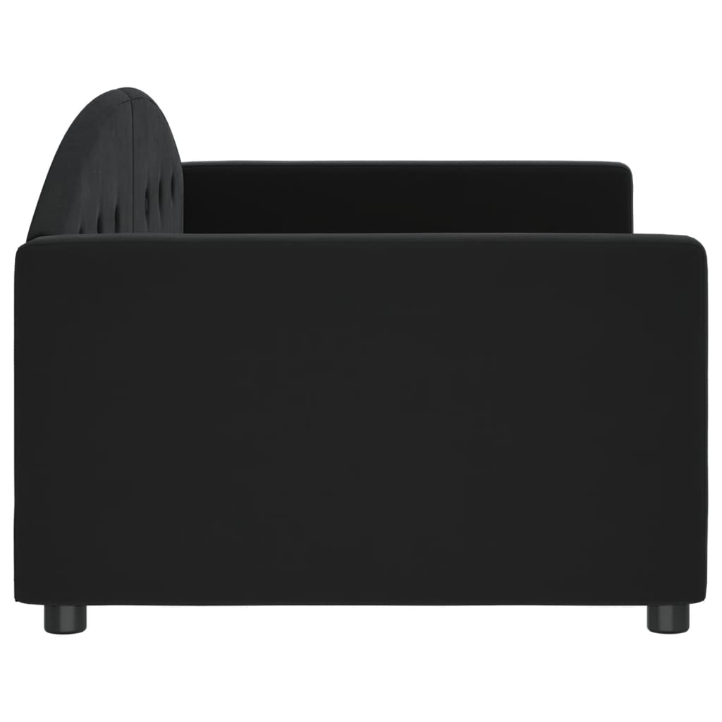 Vidaxl Sofa with Sleeping Function, Black, 90X200 Cm, Upholstered In Velvet