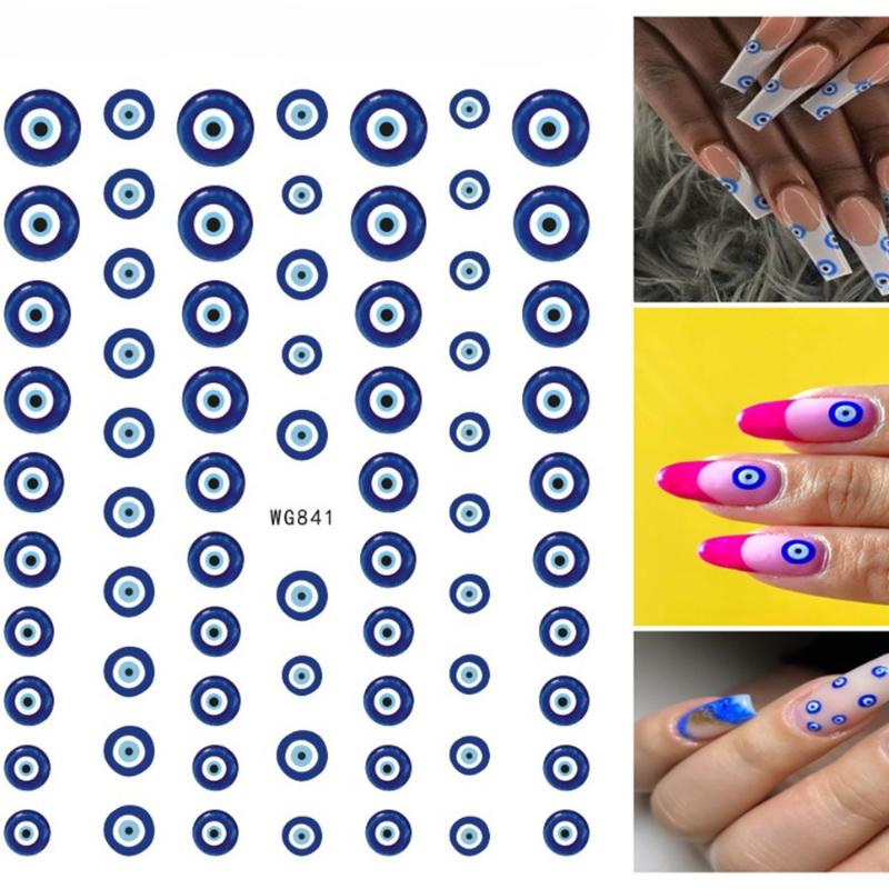 

Evil Eye Design Nail Art Stickers,Self Adhesive,Multi-Color Decals for Nail Art Decoration,Nail Art Supplies for Women and Girls