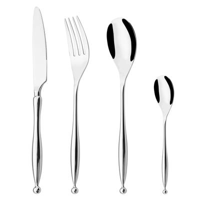 4st 18/10 rostfritt stål bestick servisset högkvalitativa kniv gaffel kaffesked servis set kök Silver bestick