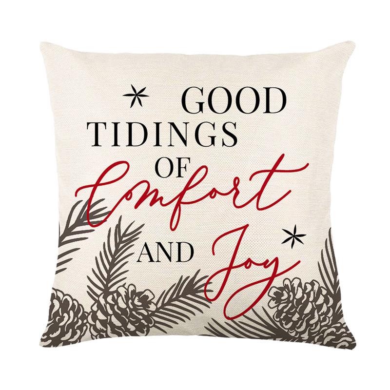

New Christmas Text Pillow Cover Snowflake Slogan Living Room Seat Decoration Cushion Cover Bedside Pillow 45 * 45Cm (without pillow core)