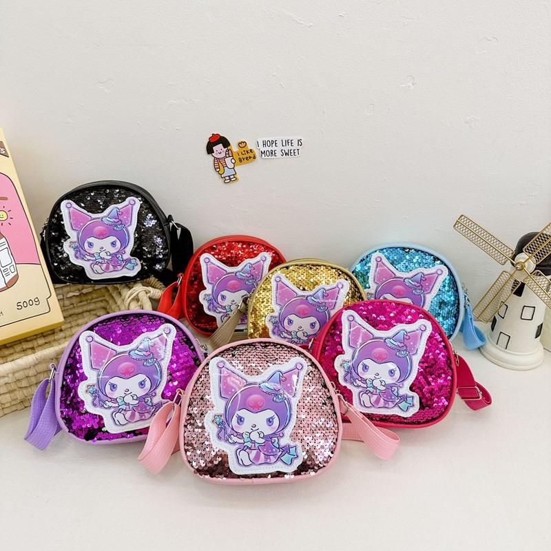 Kids Crossbody Bag With Pu Material And Glitter Design For Girls** Characters Included)