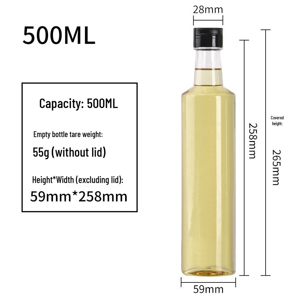 Camellia 500ml Transparent Flip-top Round Olive Oil/Vinegar Dispenser Bottle 10 Round Bottles