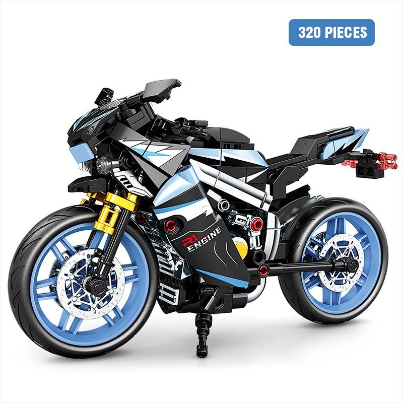 Klocki Budowlane MOC Samochód Moto Szybki Super Samochód Wyścigowy Motocykl Pojazd Klocki Zabawki Prezenty Miasto Retro Techniczny Motocykl Ozdoba