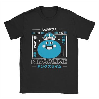 Königsschleim Dragon Quest T-Shirt Herren Reine Baumwolle Einzigartige T-Shirts Rundhals Kurzarm Kleidung Sommer