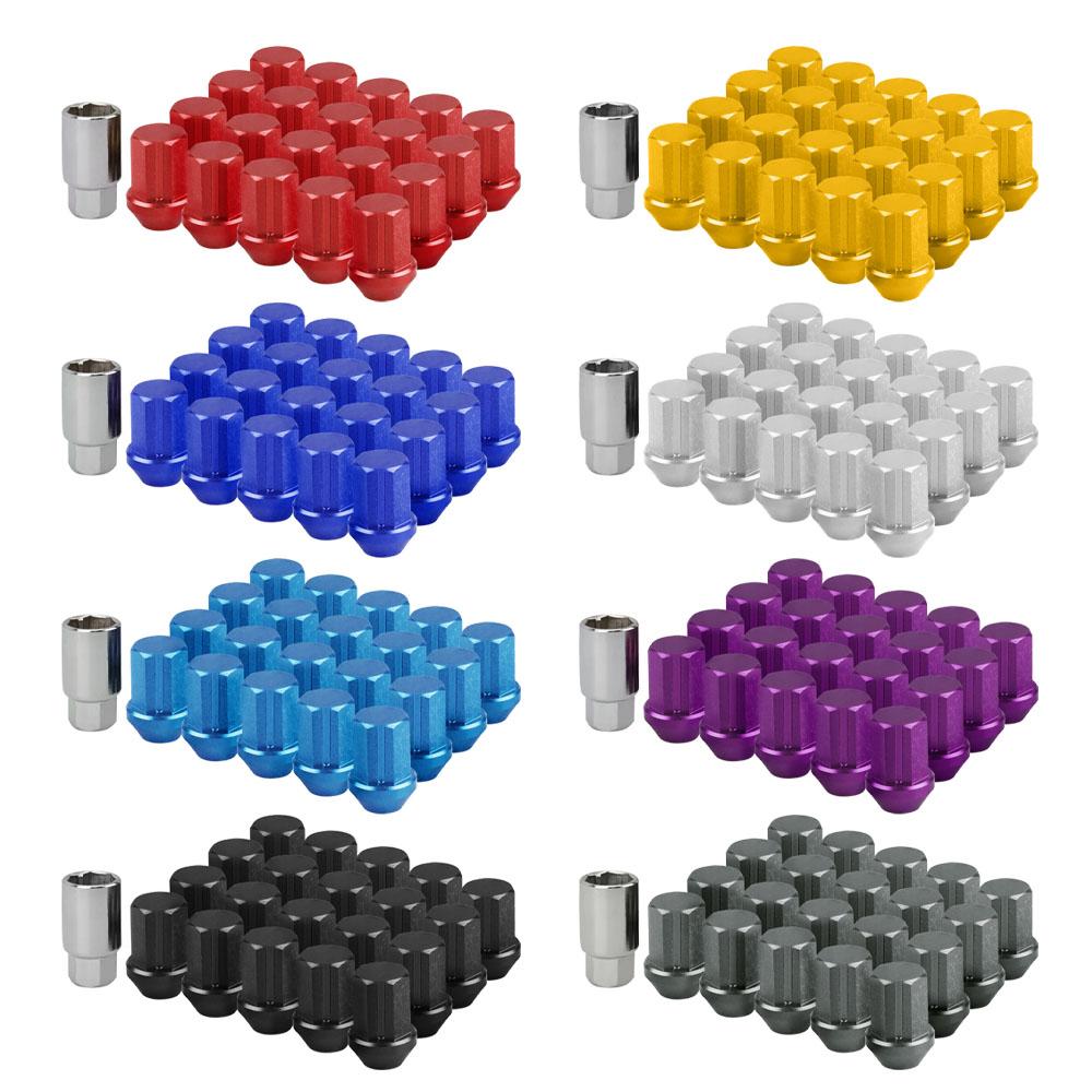 20PCS Aluminum Racing Lug Nuts - M12x1.5/M12x1.25 (35mm) Anti-Theft Wheel Nuts for Nissan/Toyota/Honda/Ford
