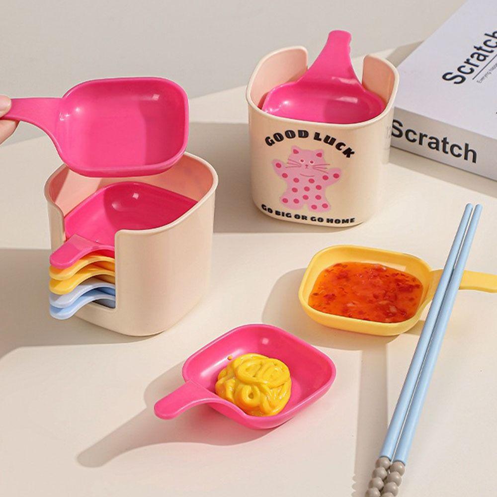 With Handle Dipping Sauce Dish Dopamine Sauce Plates Creative Seasoning Dish Set  Soy Sauce