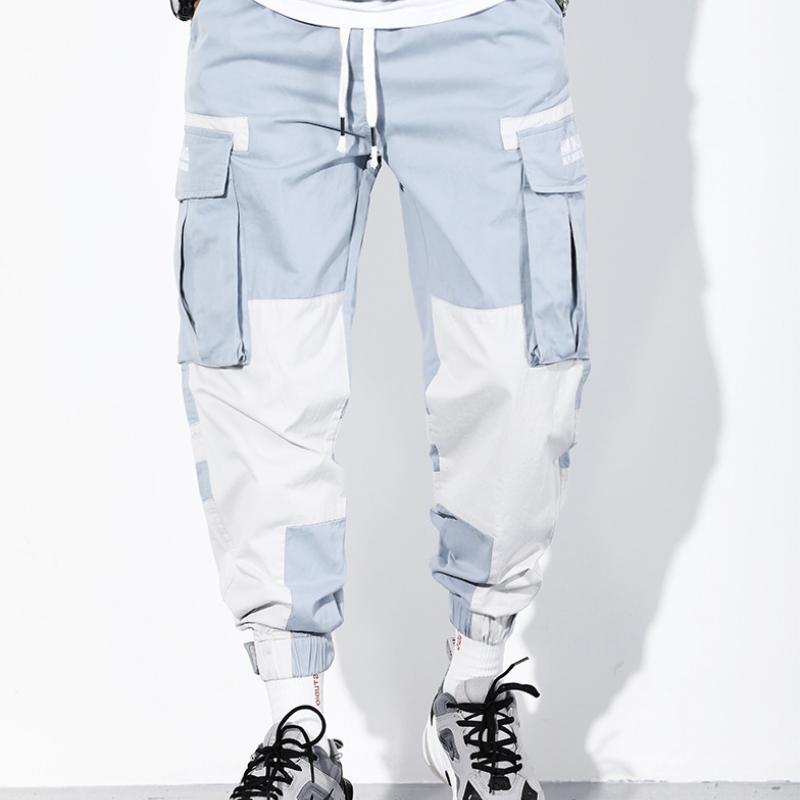 Streetwear Uomo Cargo Pants Oversize Casual Jogger Pants blu Patchwork Hip  Hop Coreano Baggy Pantaloni della tuta acquista in modo economico —  spedizione gratuita, recensioni reali con foto — Joom