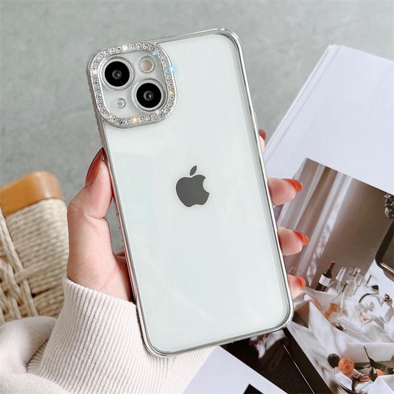 Luxury Diamond Bling Rhinestone Phone Case for iPhone 13 12 Pro Max Glitter Camera Protection Clear Cover for iPhone 13Pro 12Pro