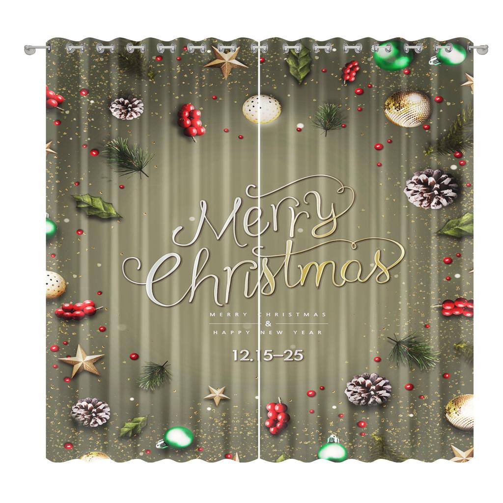 Christmas Curtains Bedroom Living Room Balcony Blackout Curtains Office Hotel Insulation Curtains