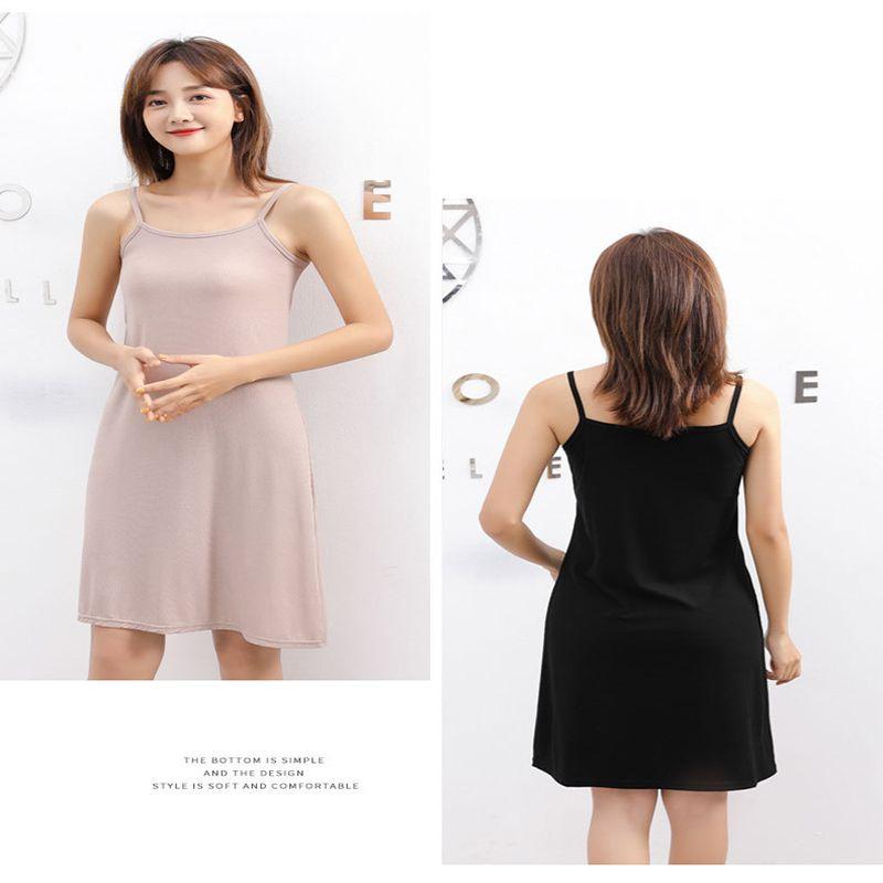 Women's Long Tanks Camisole Dress Tunic Slip Length Stretch Spaghetti Tank Top In Premium Quality Fabric