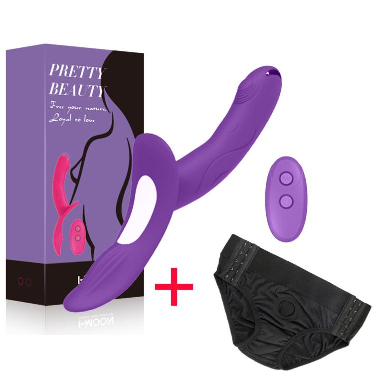 7 Speeds Strapless Strapon Dildo Vibrator Female Double Vibrating G Spot Adult Sex Toys for Women Couple Anal Prostate Massager