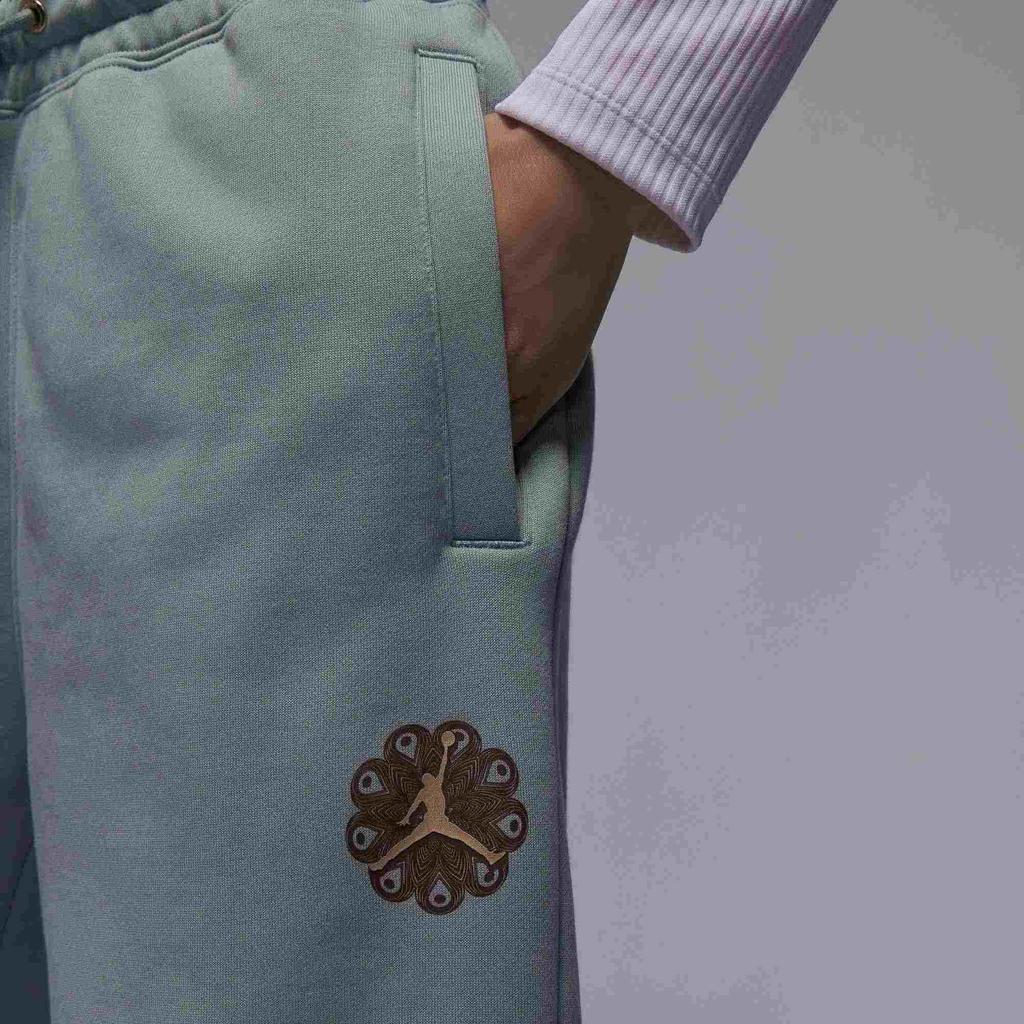 Jordan Chinese New Year CNY Series Logo Drawstring Joggers With Fleece Lining Women Bottoms Light-Grey FZ6451-046