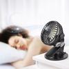 Fan with clip, mini fan, USB charging, mobile, black, desk