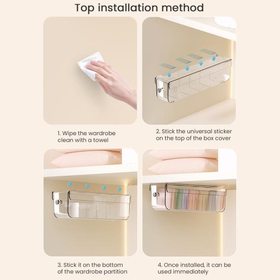 Storage Box Drawer-Style Wall-Mounted Organizer Large Capacity Multi-Functional Underwear Storage Container