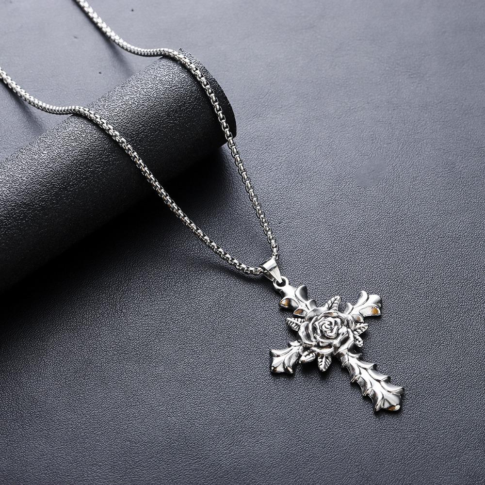 Kreuzkette Herren Titanstahl Nicht Verblassend Hochwertiges Gefühl Vielseitiges Persönlichkeitsdesign Sommer Accessoires Damen Trend Einfacher Schmuck