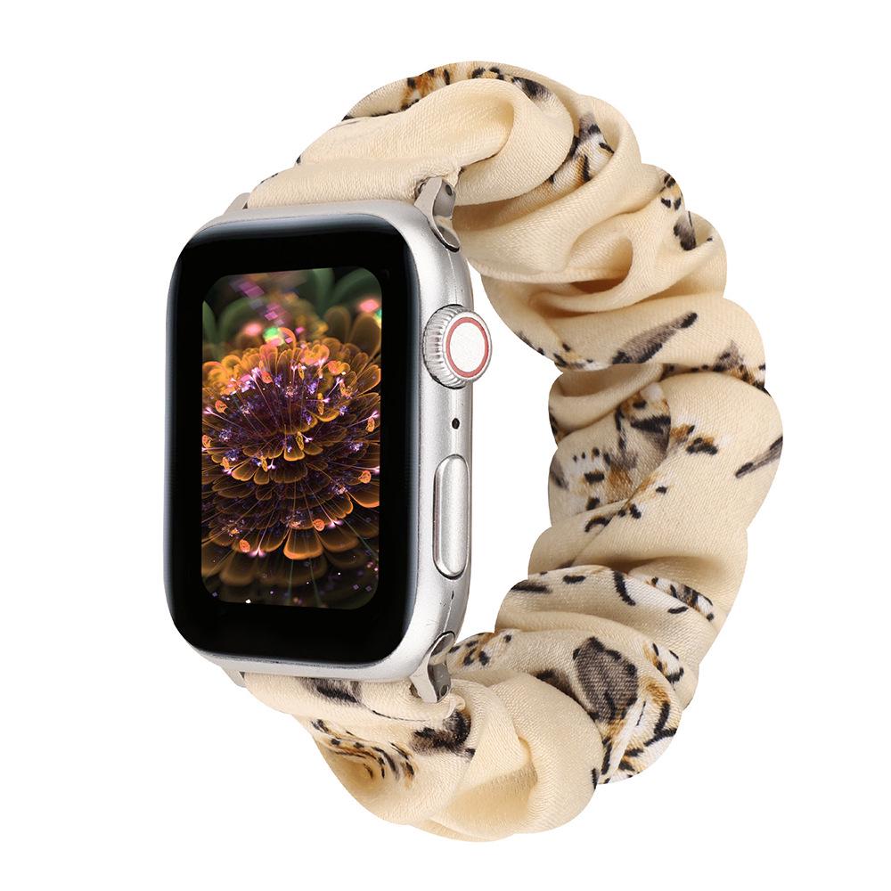 Compatible Apple Watch Scrunchie Band for Series 8/7/6/5/4/3/2/SE - Elastic Intestine Ring Design Wristband