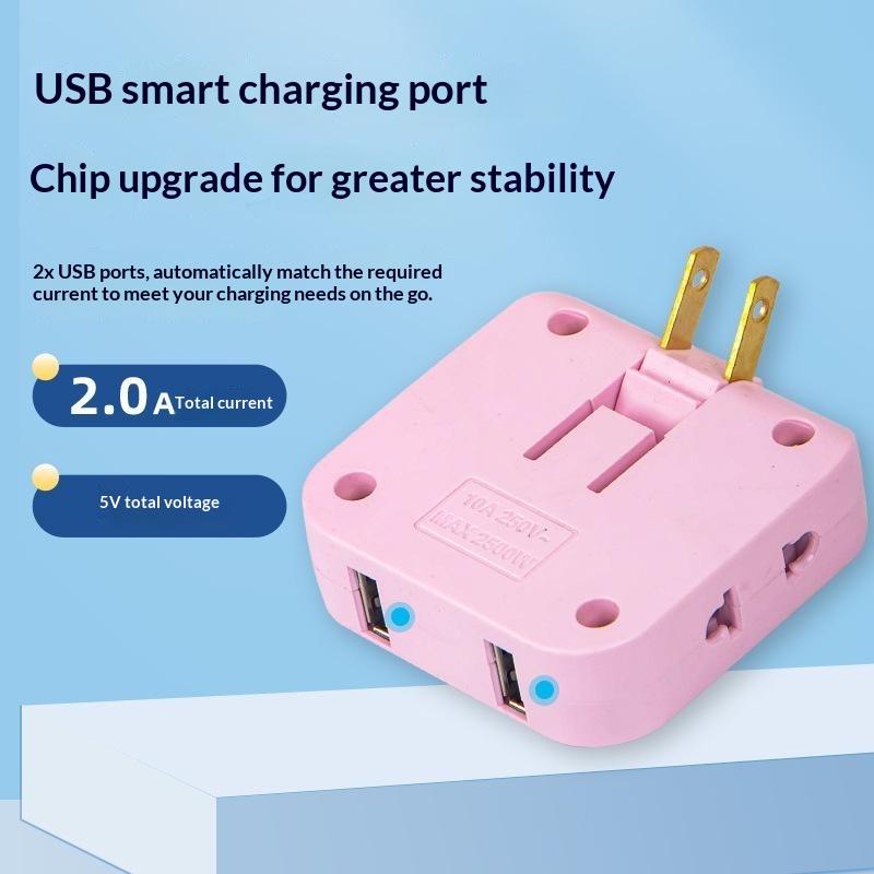 Univerzální cestovní adaptér s jedním otočným a třemi zásuvkami, s porty USB-C a USB, vhodný pro 200 zemí pro mezinárodní cestování a služební cesty