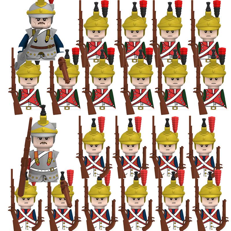 Medieval Castle Knight Soldier Building Blocks Napoleon Figures British French Infantry Cavalry General DIY Toy Gift S001