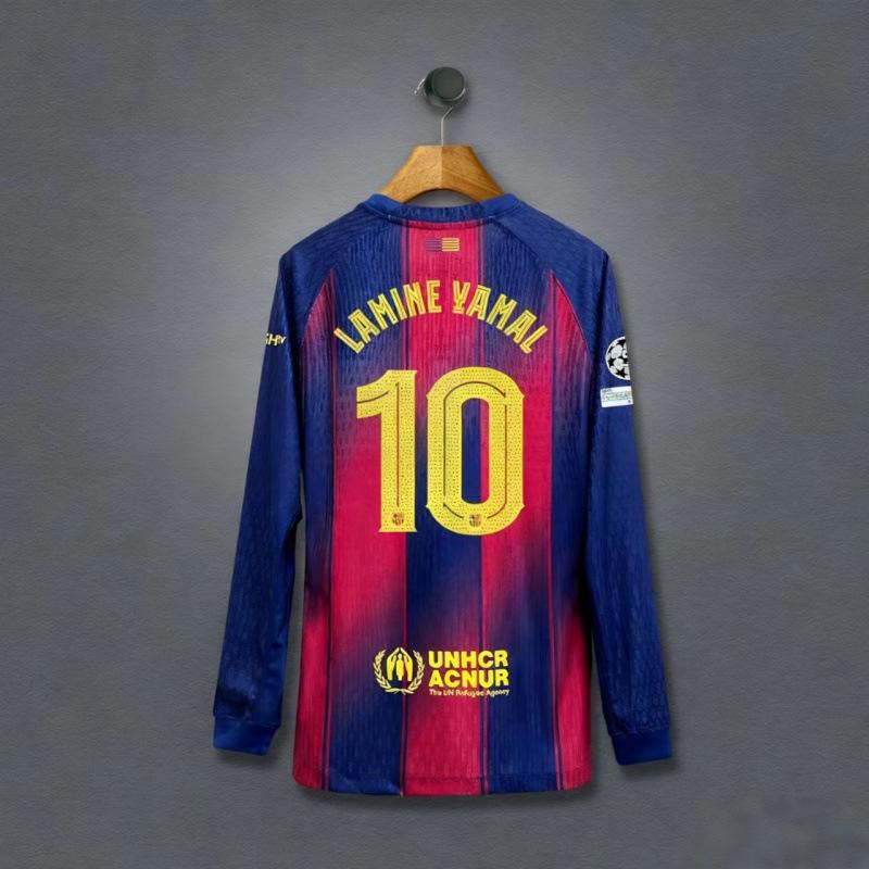 25-26 Barcelona Home Liverpool Arsenal Real Madrid Chelsea Long Sleeve Shirt Player s Edition High Quality Shirt S