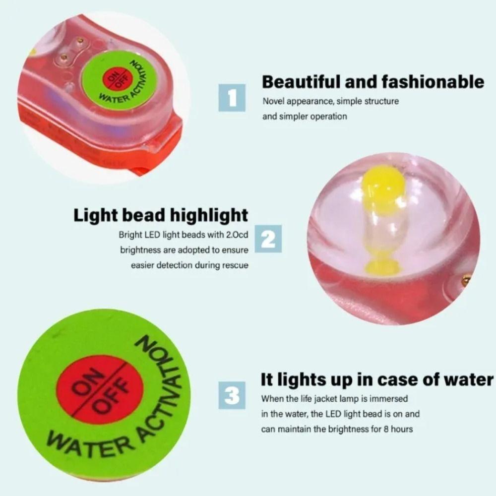 Emergency Life Vest Light Overboard Survival Seawater Self-Lighting Light  Children