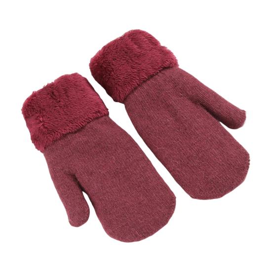 

1 пара зимних варежек унисекс, двухслойные, утолщенные, плюшевые, вязаные, нескользящие, для холодной погоды, для вождения, гольфа, катания на лыжах и коньках