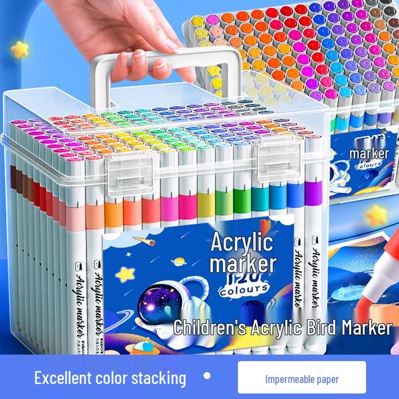 Acrylic Marker - Washable, Non-Bleed, Quick-Drying, Layerable, Waterproof Pen for Art & School.