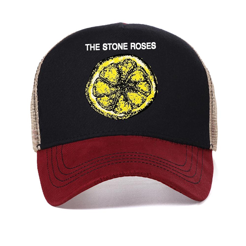 

The Stone Roses Rock Band baseball cap European and American Street Men s and Women s mesh Snapback hat casual mesh Trucker Hats Adjustable красный