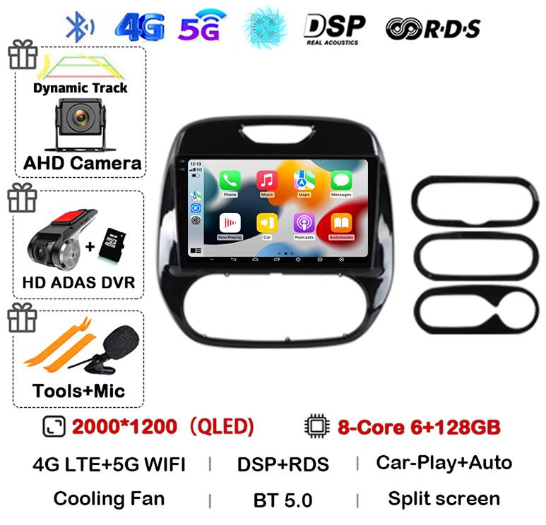 Android 14 Carplay Auto Für Renault Captur CLIO Samsung QM3 2011-2018 Autoradio Stereo GPS Multimedia Videoplayer 360 Kamera 4G