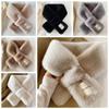 Faux Rabbit Fur Plush Scarf Fake Collar Pure Color Bib Retro Women Winter Scarves  For Girls