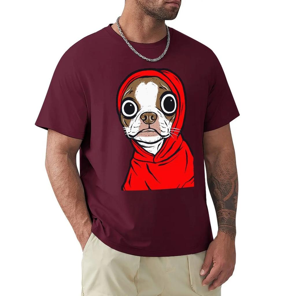 Brown Boston Dogs Terrier Hoodie T Shirt Harajuku Short Sleeve T-shirt 100% Cotton Graphics Tshirt Tops