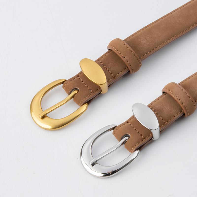 Four Seasons Available New Retro Matte Genuine Leather Women'S Belt Leather Paired With Jeans Casual Pants Decorative Versatile Belt